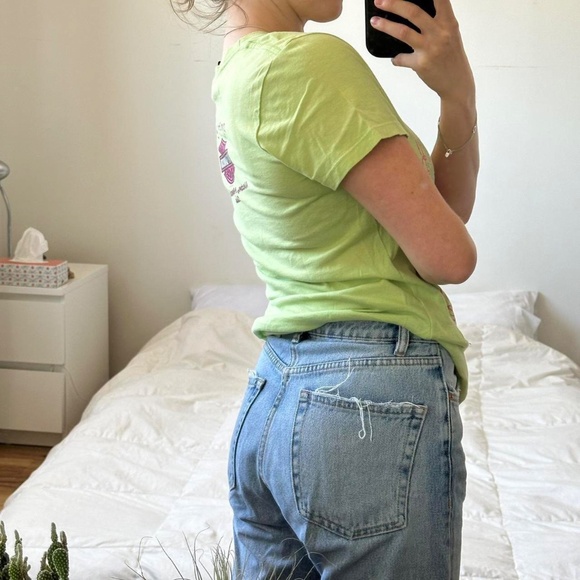 Y2k Harley Davidson green and pink tee - Picture 3 of 7